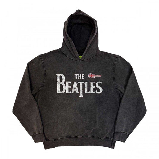 Front - The Beatles Unisex Adult Guitar Stone Wash Hoodie