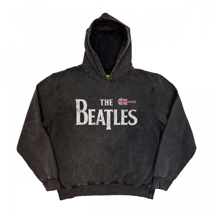 Front - The Beatles Unisex Adult Guitar Stone Wash Hoodie