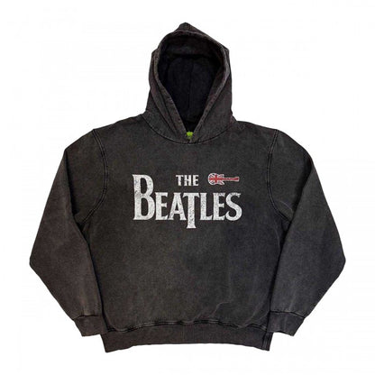 Front - The Beatles Unisex Adult Guitar Stone Wash Hoodie