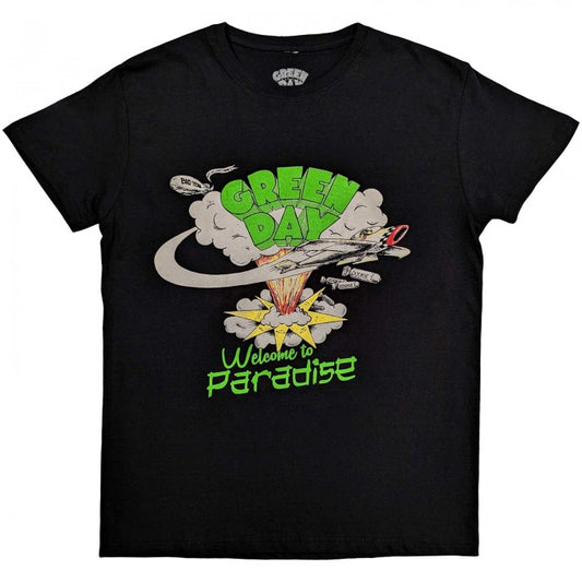 Front - Green Day Unisex Adult Welcome To Paradise T-Shirt