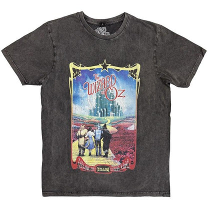 Front - The Wizard Of Oz Unisex Adult Yellow Brick Road Stone Wash T-Shirt
