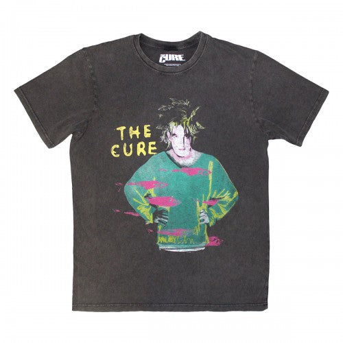 Front - The Cure Unisex Adult Beach Party Tour ´86 Back Print Stone Wash T-Shirt