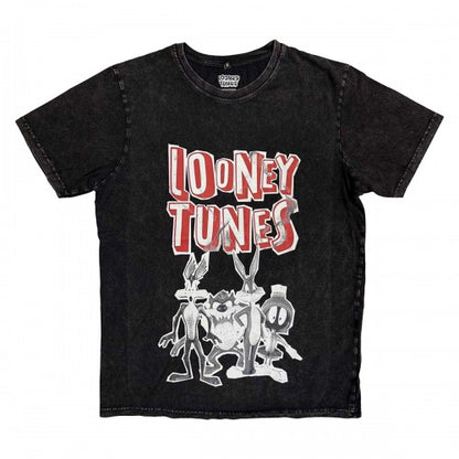 Front - Looney Tunes Unisex Adult Characters Stone Wash T-Shirt