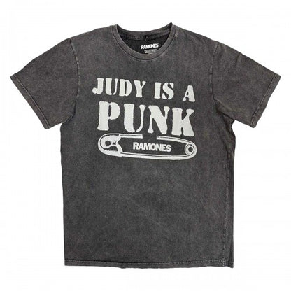 Front - Ramones Unisex Adult Judy Is A Punk Stone Wash T-Shirt