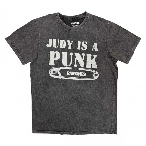 Front - Ramones Unisex Adult Judy Is A Punk Stone Wash T-Shirt