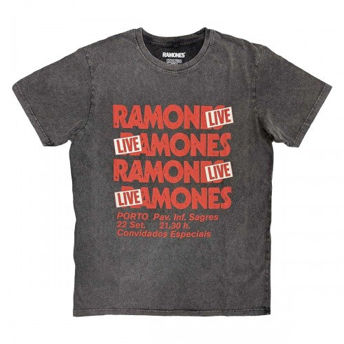 Front - Ramones Unisex Adult Concert Stone Wash T-Shirt