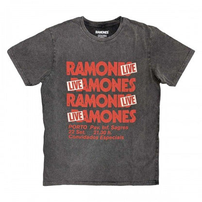 Front - Ramones Unisex Adult Concert Stone Wash T-Shirt