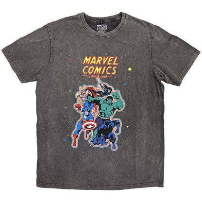 Front - Marvel Comics Unisex Adult Avengers Stone Wash T-Shirt