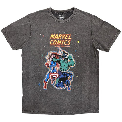 Front - Marvel Comics Unisex Adult Avengers Stone Wash T-Shirt