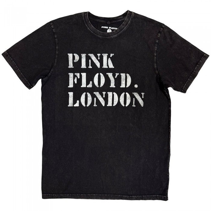 Front - Pink Floyd Unisex Adult Stencil Stone Wash Logo T-Shirt
