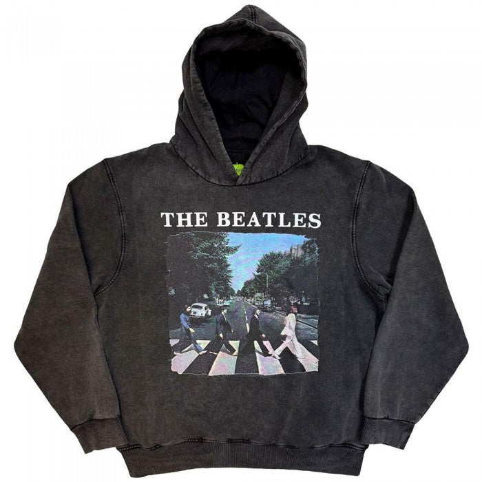 Front - The Beatles Unisex Adult Abbey Road Logo Stone Wash Pull Over Hoodie