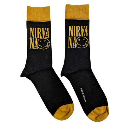 Front - Nirvana Unisex Adult Stacked Logo Ankle Socks