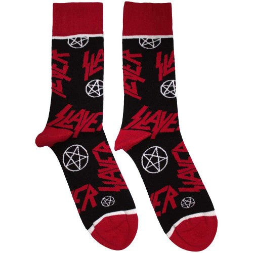 Front - Slayer Unisex Adult Logo & Pentagram Ankle Socks