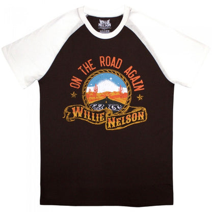 Front - Willie Nelson Unisex Adult Route 66 Raglan T-Shirt