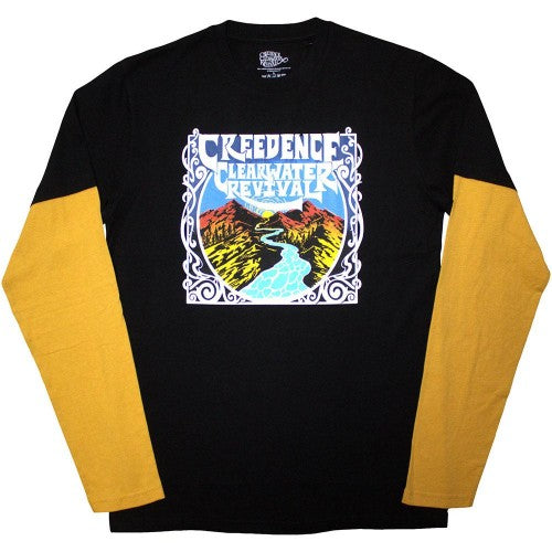 Front - Creedence Clearwater Revival Unisex Adult River Layered Long-Sleeved T-Shirt