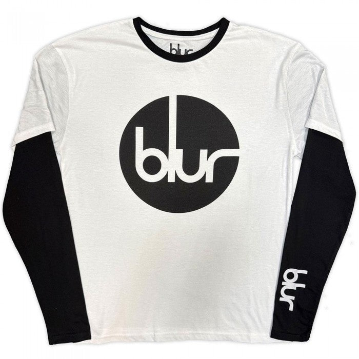 Front - Blur Unisex Adult Circle Logo Layered Long-Sleeved T-Shirt