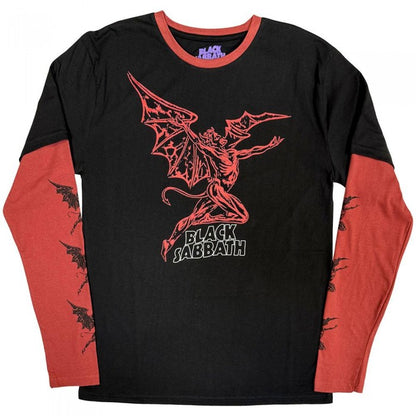 Front - Black Sabbath Unisex Adult Henry Wavy Logo Layered Long-Sleeved T-Shirt