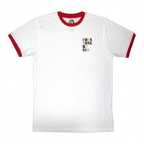 Front - The Stone Roses Unisex Adult Text Ringer T-Shirt