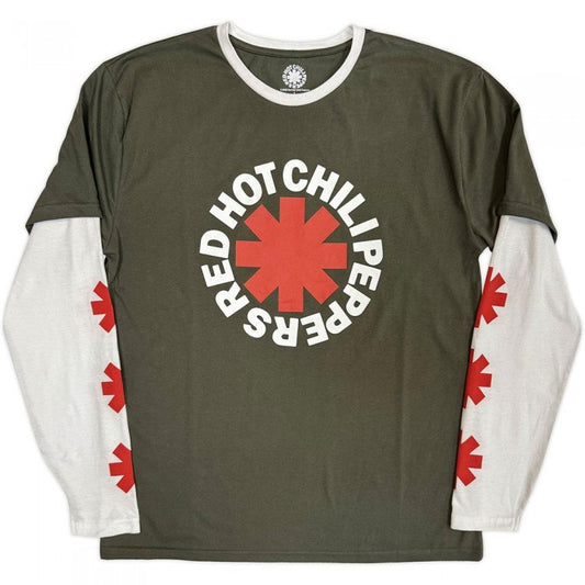 Front - Red Hot Chili Peppers Unisex Adult Classic Asterisk Layered Long-Sleeved T-Shirt