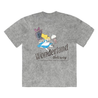 Front - Alice In Wonderland Unisex Adult Wonderland This Way T-Shirt