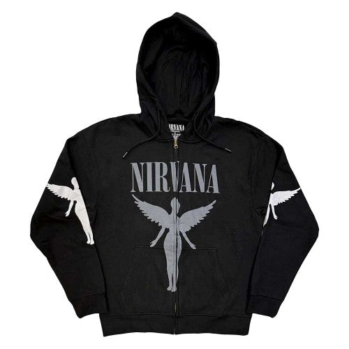 Front - Nirvana Unisex Adult Utero Mono Full Zip Hoodie