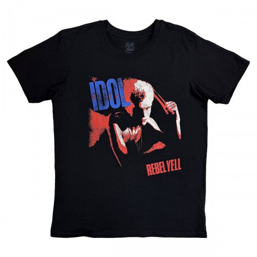 Front - Billy Idol Unisex Adult Rebel Yell T-Shirt