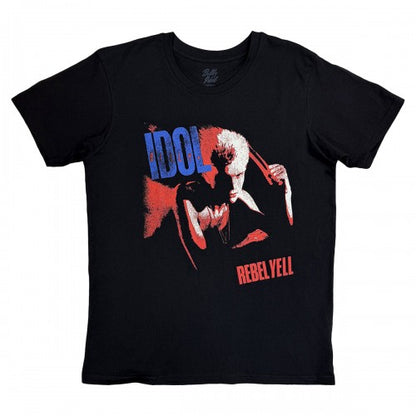 Front - Billy Idol Unisex Adult Rebel Yell T-Shirt