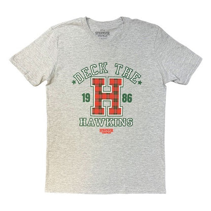 Front - Stranger Things Unisex Adult Deck The Hawkins T-Shirt