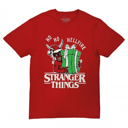 Front - Stranger Things Unisex Adult Ho Ho Hellfire T-Shirt