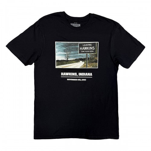 Front - Stranger Things Unisex Adult Hawkins Indiana T-Shirt