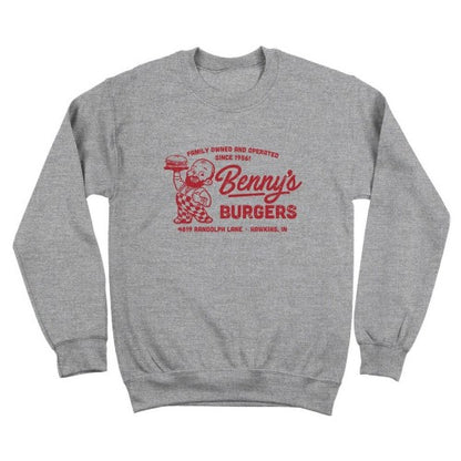 Front - Stranger Things Unisex Adult Bennys Burger Sweatshirt