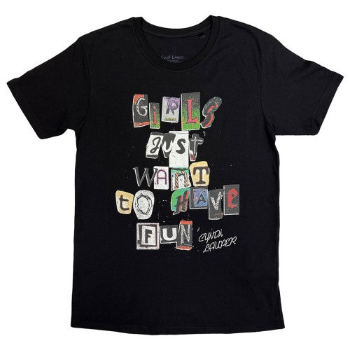 Front - Cyndi Lauper Unisex Adult GJWTHF Cut Outs T-Shirt