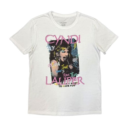Front - Cyndi Lauper Unisex Adult Singing T-Shirt