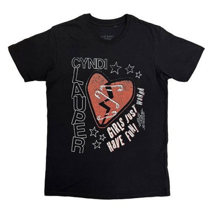 Front - Cyndi Lauper Unisex Adult Heart T-Shirt