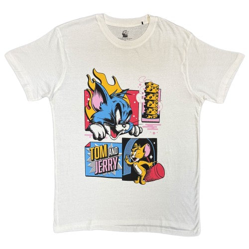 Front - Tom & Jerry Unisex Adult Pop Art T-Shirt