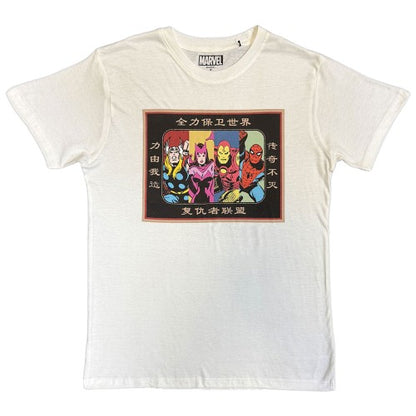 Front - Marvel Comics Unisex Adult Avengers Framed Japanese T-Shirt