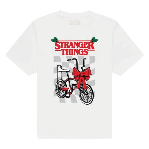 Front - Stranger Things Unisex Adult Bike Christmas T-Shirt