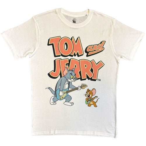 Front - Tom & Jerry Unisex Adult Playing Guitar T-Shirt