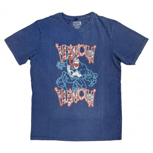 Front - Marvel Comics Unisex Adult Venom Outline Stone Wash T-Shirt
