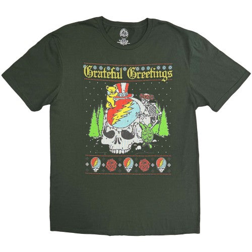 Front - Grateful Dead Unisex Adult Grateful Greetings T-Shirt