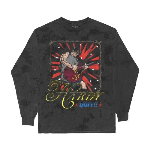 Front - HARDY Unisex Adult Quit!! Guitar Washed Long-Sleeved T-Shirt