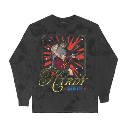 Front - HARDY Unisex Adult Quit!! Guitar Washed Long-Sleeved T-Shirt