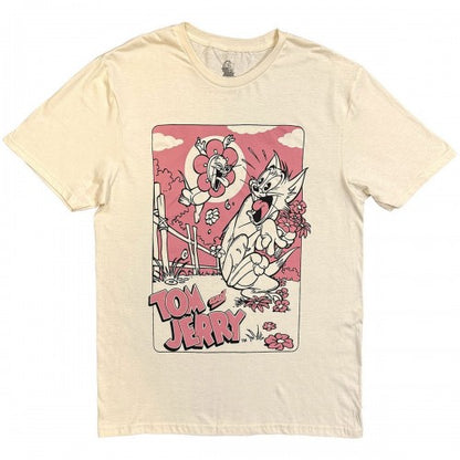 Front - Tom & Jerry Unisex Adult Flower Picking T-Shirt