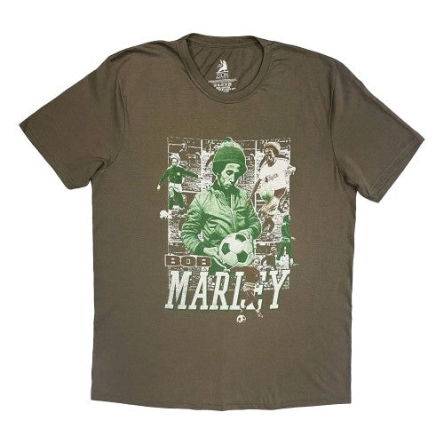 Front - Bob Marley Unisex Adult Football Collage T-Shirt