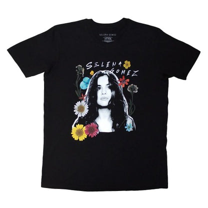 Front - Selena Gomez Unisex Adult Floral Collage T-Shirt