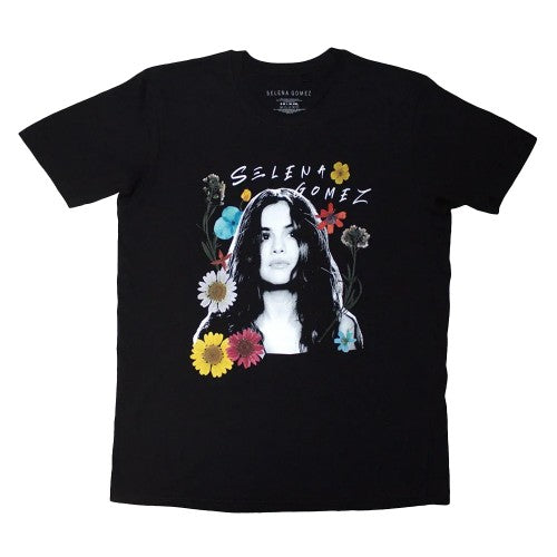 Front - Selena Gomez Unisex Adult Floral Collage T-Shirt
