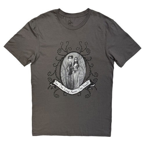 Front - Corpse Bride Unisex Adult Can The Living Marry The Dead T-Shirt