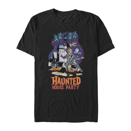 Front - Beetlejuice Unisex Adult Haunted House Party T-Shirt