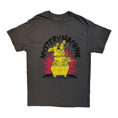 Front - Scooby Doo Unisex Adult Mystery Machine Flames T-Shirt