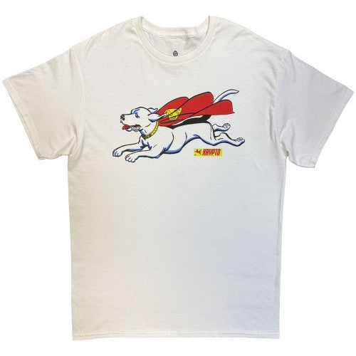 Front - DC Comics Unisex Adult Superman Krypto Flying T-Shirt